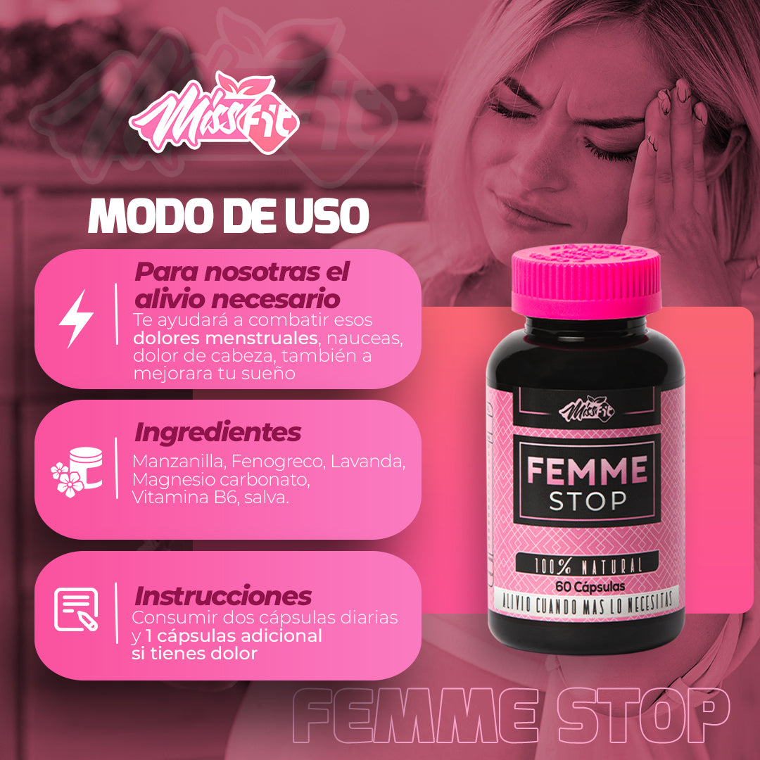 Femme Stop – Alivio natural para malestares menstruales