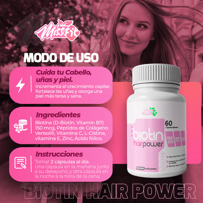 Biotin Hair Power – Cabello fuerte, uñas resistentes y piel radiante